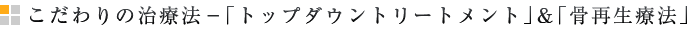 こだわりの治療法－「トップダウントリートメント」＆「骨再生療法」